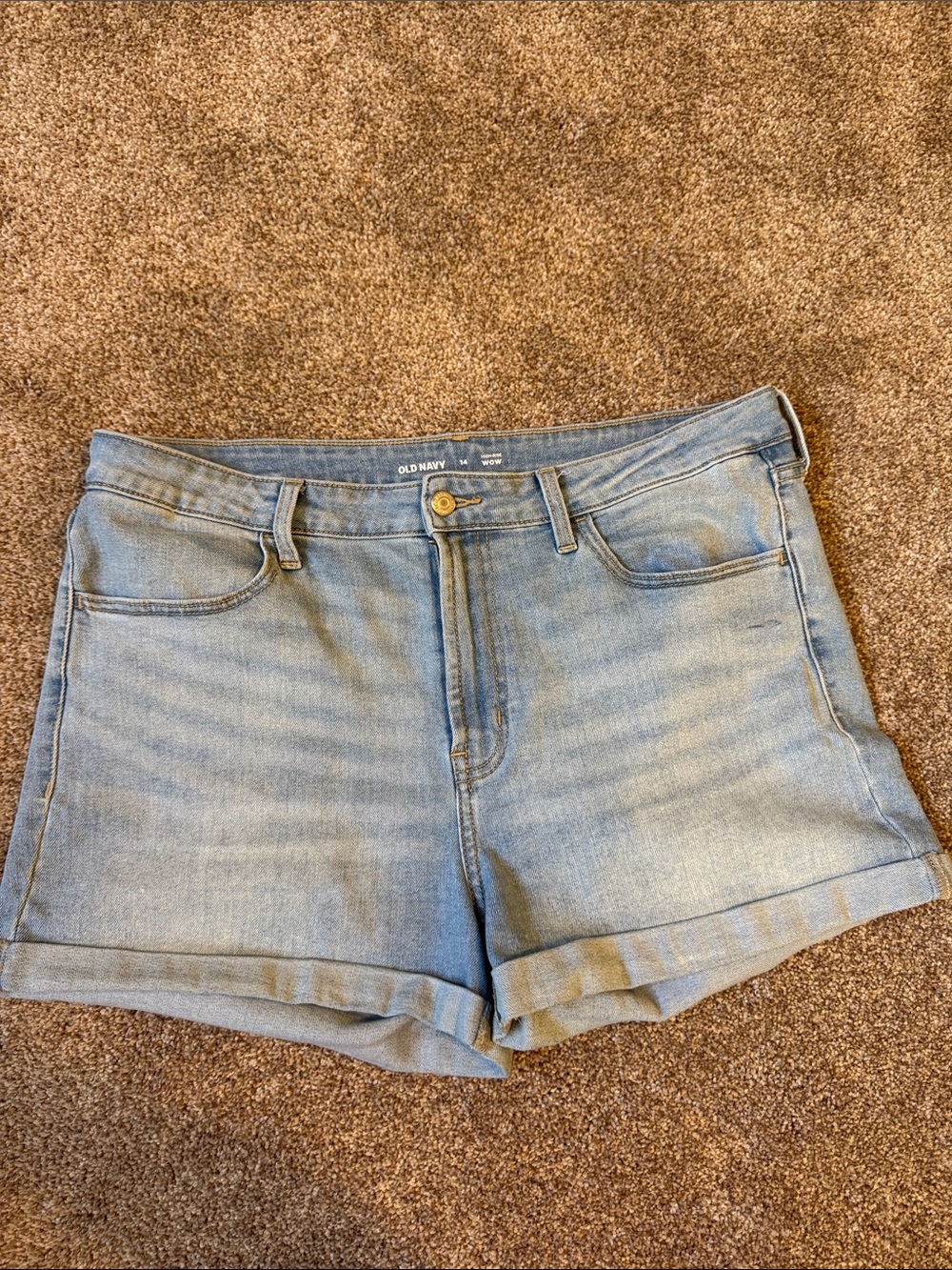 Old Navy Light Wash Denim Roll-Cuff Women's Shorts